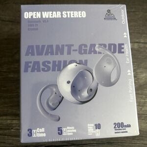 Open Wear QWS31 Bluetooth 5.4 Open-Ear‎ Earbuds Crystal 200mAh Charging Case
